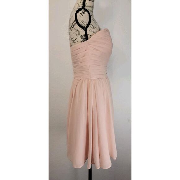 Morilee Madeline Gardner 8 babydoll Mini Dress One shoulder Layered Blushed - Picture 4 of 8